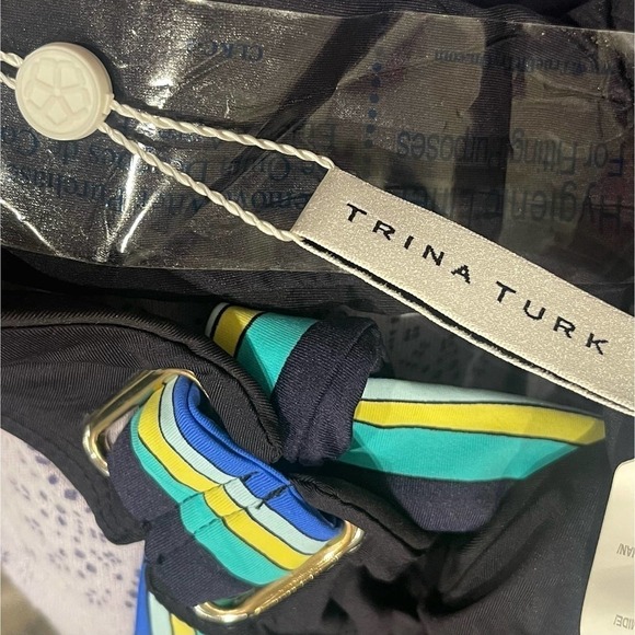Trina Turk Rainbow Tie Hipster Bikini Bottom Black Women's Size 4 NWT - Picture 7 of 8